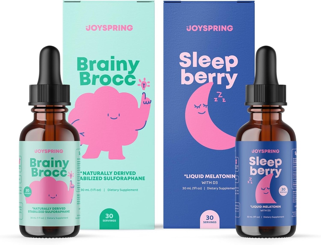 JoySpring SleepBerry Liquid Melatonin ve Sulforaphane Supplement for Kids