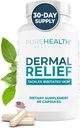 PUREHEALTHTH Dermal Relief Supplements - Irritated Skin, Eczema ve Dermatitis ile L-Histidine, Ashwagandha Root Extract, Rhodiola Crenulata, Vitamin D ve E - 1 Şişe - 60 Capsules