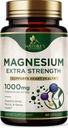 Magnezyum Mineral Supplement 1000 mg - Yüksek Potency Citrate for Bone, Heart Health, Nerves & Muscle Support, Nature's Magnezyum Kompleksi, ABD'de Şişelenmiş - 60 Capsules