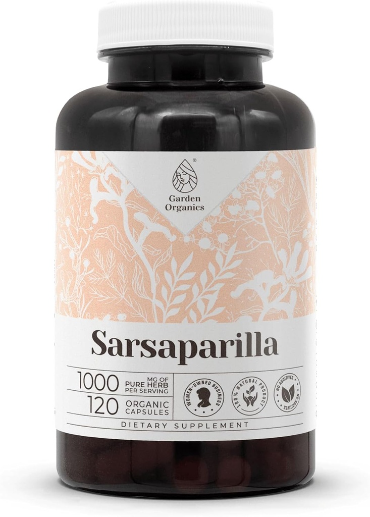 Sarsaparilla 120 Capsules | High-Potency Herbal Diyeter Supplements | Sebze Kapsülleri ve Sarsaparilla (Hemidesmus indicus) kuru Kök (120 Kont)