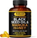 Black Seed Oil Capsules - Yeni Zelanda Manuka Honey, Cold Pressed Turkish Nigella Sativa Oil,% 2 Senmoquinone, Immune & Digestive Support, ABD'de yapılan 60 Kont, 1010 mg