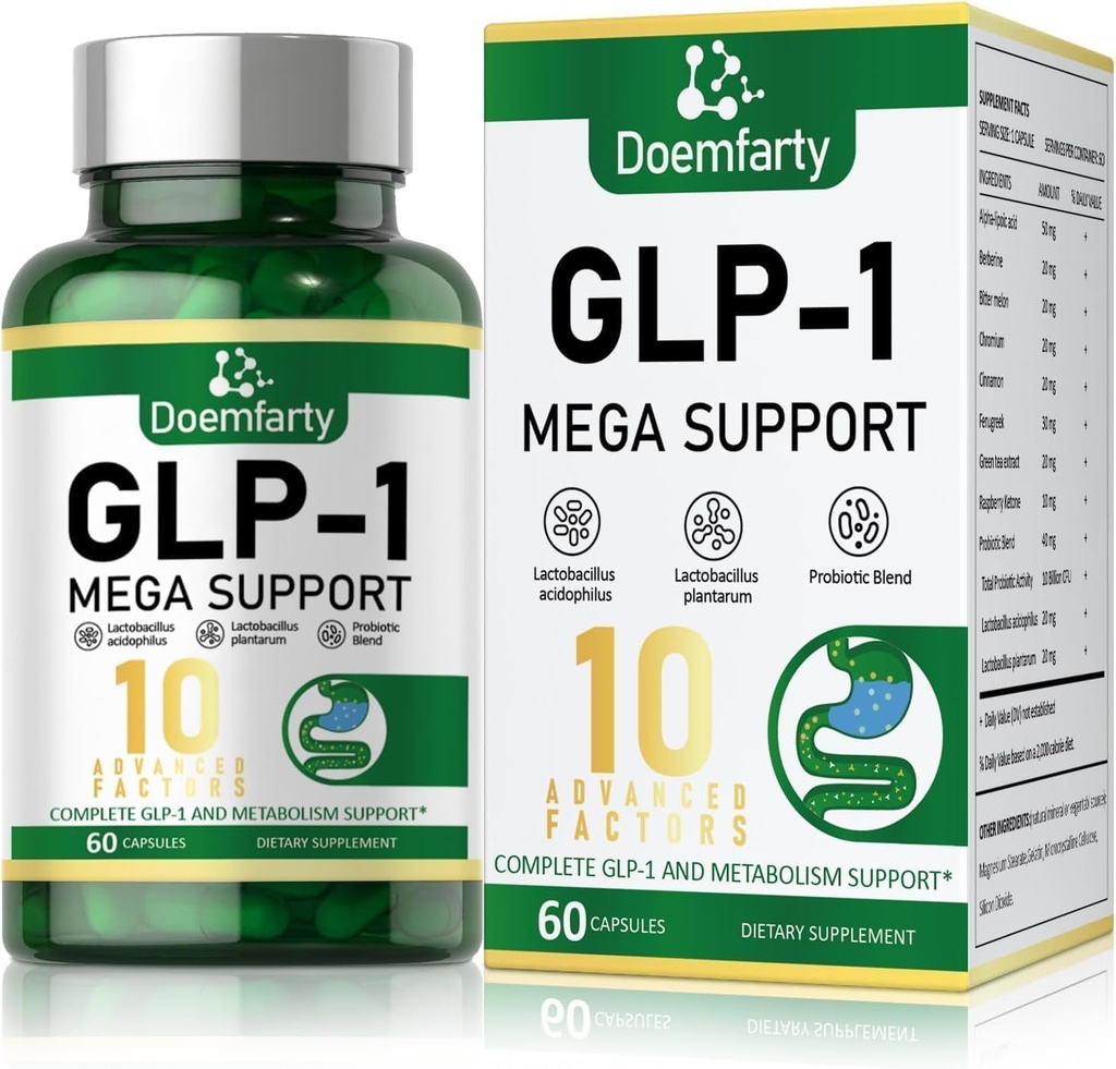 GLP-1 Probiyotik | GLP-1 Supplement, GLP-Activate with 10 Milyar CFU Multi-Strain Probiyotiks + Prebiyotiks, Natural GLP 1 Production, GLP-1 Probiyotik for Men & Women, 60 GLP-1 Capsule [1parça]h1/