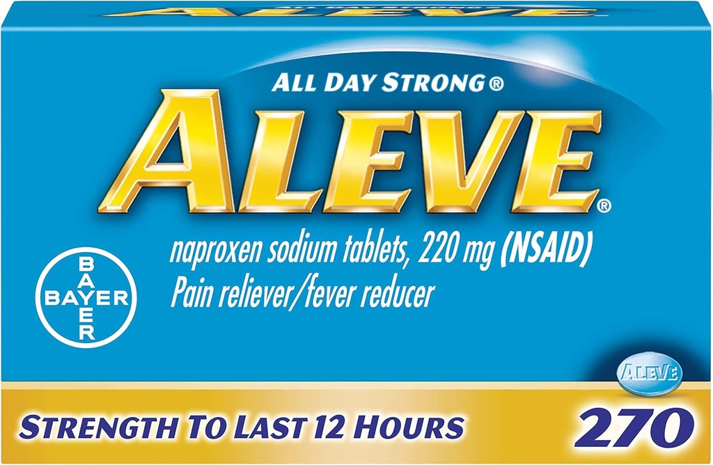 Aleve Caplets, Naproxen Sodium 220 mg (NSAID), Pain Reliever/Fever Reducer, # 1 Ορθοπεδικός Χειρούργος Συνιστάται, 270 Count