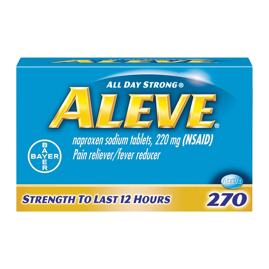 Aleve Caplets, Naproxen sodyum 220 mg (NSAID), Pain Reliever/Fever Function, #1 Orthopedic Cerrah