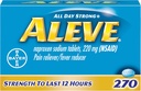 Aleve Caplets, Naproxen Sodium 220 mg (NSAID), Pain Reliever/Fever Reducer, #1 Orthopedic Surgeon Recommended, 270 Count