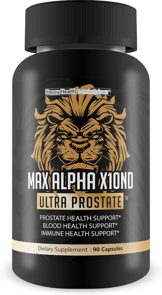 Max Alpha X10ND Ultra Prostate - T Υποστήριξη του προστάτη για τους άνδρες - Προώθηση της ενέργειας & αντοχή - Υποστήριξη ροής αίματος για την υγεία του προστάτη με βιταμίνη D, Ginseng, πράσινο τσάι, & ψευδάργυρος - Οφέλη υποστήριξης του ανοσοποιητικού