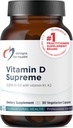 Σχέδια για την υγεία Βιταμίνη D Supreme - Βιταμίνη D 5000 IU με 2000mcg Βιταμίνη K ως MK4 για την υγεία των οστών, την υγεία της καρδιάς, Mood & ανοσοποιητική υποστήριξη - Βιταμίνη D3 Ενισχυμένη με GG συμπλήρωμα (30 κάψουλες)
