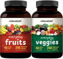 Meyve ve Veggies Supplement - 480 Total Vegetarian Capsules | Natural 40 Whole Fruits & Veggies Mix | Fresh Superfood Formula with Vitamins and Minerals – Non-GMOMO