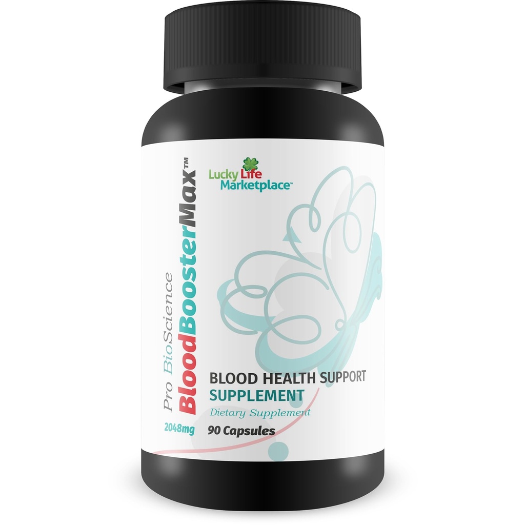 Blood Booster Max Pro Bio Science - Υποστήριξη για την υγεία του αίματος - Προώθηση της ισορροπημένης υγείας του αίματος με τα συμπληρώματα υγείας του αίματος - Βοήθεια για την ενίσχυση της ροής του αίματος, της ενέργειας, & Απορρόφηση θρεπτικών συστατικών - Υποστήριξη για την υγεία της καρδιάς