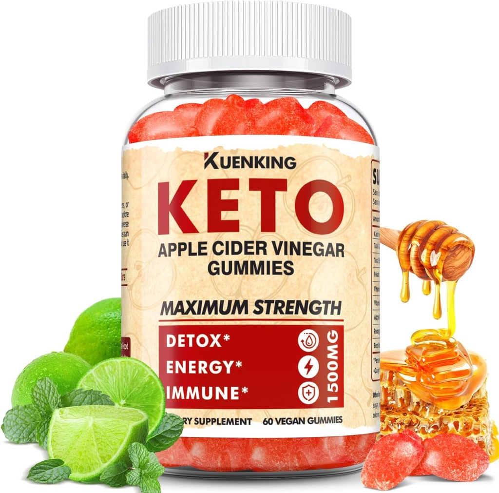 Keto ACV Gummies Gelişmiş Formula, Apple Cider Vinegar Gummies Pomegranate Beet Juice B12, 1500MG Vegan Non GMO 56 Gummys