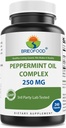 Brieofood Peppermint Oil Kompleksi - 250 mg - 240 Capsules - Sağlıklı Bir Gut, Bowel Soothing - Gluten Free & Non-GMOMO