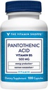 Shoppe Pantothenic Acid 500MG, B5 Vitamini ile, Enerji Üretimi ve Saç, Skin, Nails, Once Daily (100 Capsules)