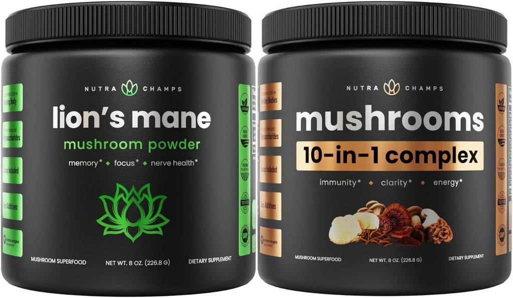 NutraChamps Lions Mane Toz & 10 1 Mushroom Toz & 10