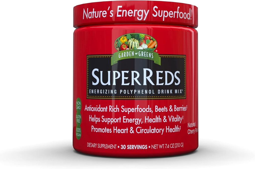 Κήποι Πράσινοι Super Reds Ενεργοποιώντας πολυφαινόλη Superfoods, Αντιοξειδωτικά, πόσιμο μείγμα σκόνη, 30servings, 7,4 Ουγγιά