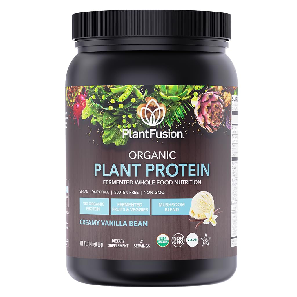 SOTRU Organik Vegan Protein Tozu - Tüm Gıda, Bitki bazlı Protein Toz Yeşil Superfoods, Enzymes & Probiyotikler - USDA sertifikalı Organik, Non-GMO, Gluten-Free - Vanilla 18.5 oz, 21 Hizmet