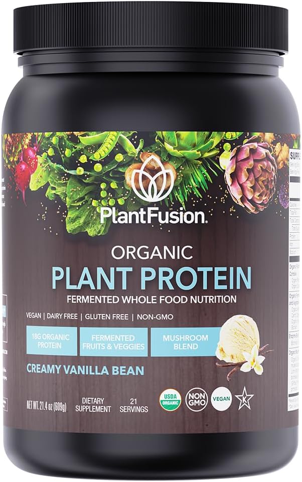 SOTRU Organik Vegan Protein Tozu - Tüm Gıda, Bitki bazlı Protein Toz Yeşil Superfoods, Enzymes & Probiyotikler - USDA sertifikalı Organik, Non-GMO, Gluten-Free - Vanilla 18.5 oz, 21 Hizmet