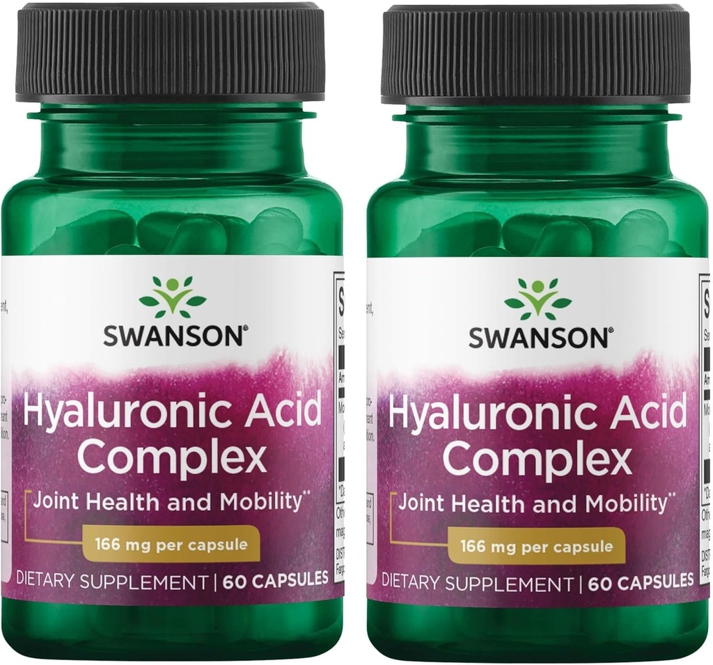 Swanson Hyaluronik Asit Kompleksi 166 mg 60 Caps (2 Pack)