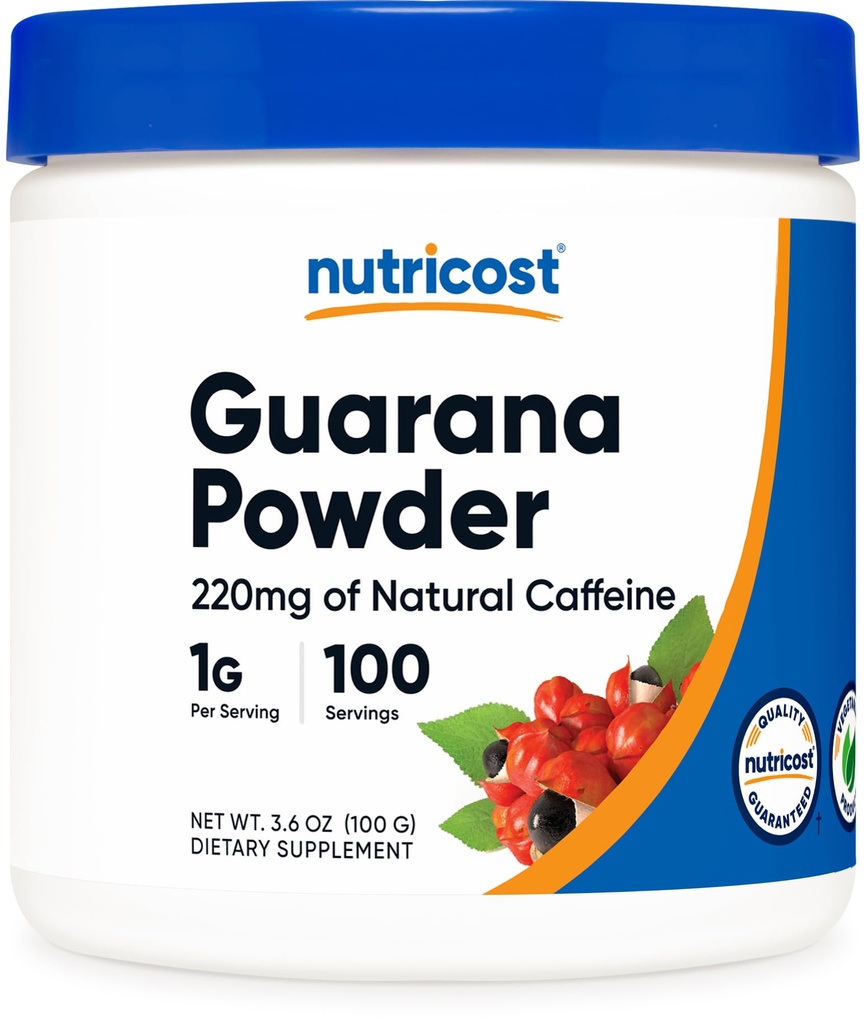 Nutricost Guarana Toz 100 Grams - Doğal Brezilyalı Herbal Caffeine/Energizer Supplement Supplement Supplement