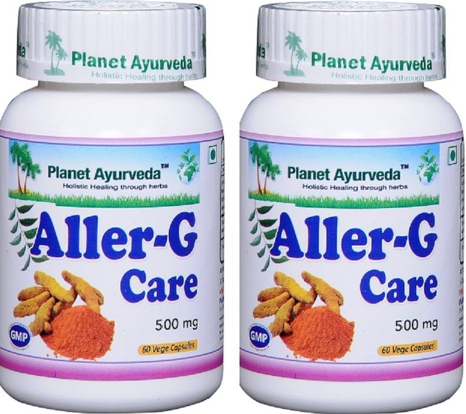 Planet Ayurveda Aller-G Care, 500 mg Veg Capsules - 2 Şişes