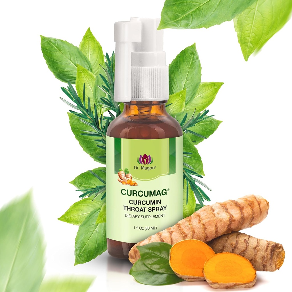 Doğal Turmeric Curcumin Throat Spray by Dr. Magon, Throat Calm, Soothing Throat Spray, Immune Support, Ekstra Kuvvet UC3 Clear Curcuma Longa Kuru Ekstraksiyon, 1 Akış