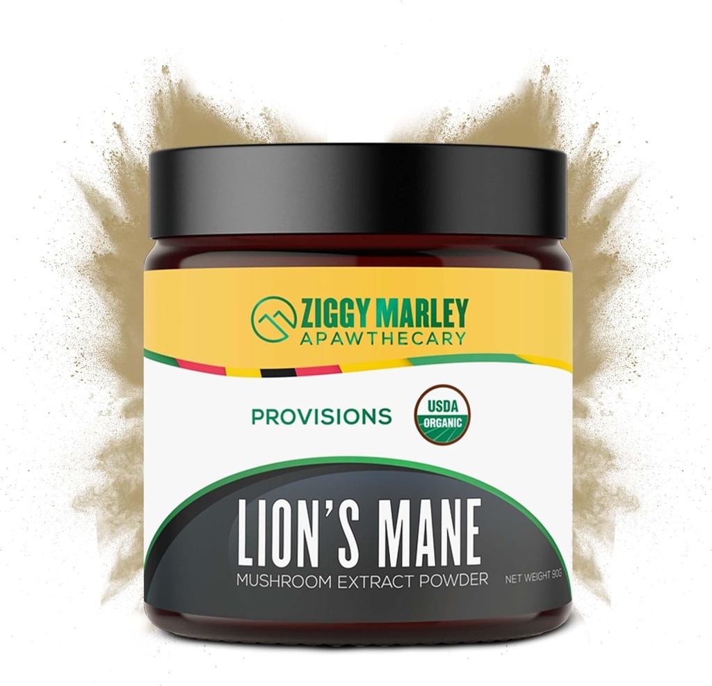 Organic Lions Mane Mushroom Powder for Dogs & Cats – Support Cognition – USDA Organic Fruiting Body Extract, 45 Servings in a Resealable Jar