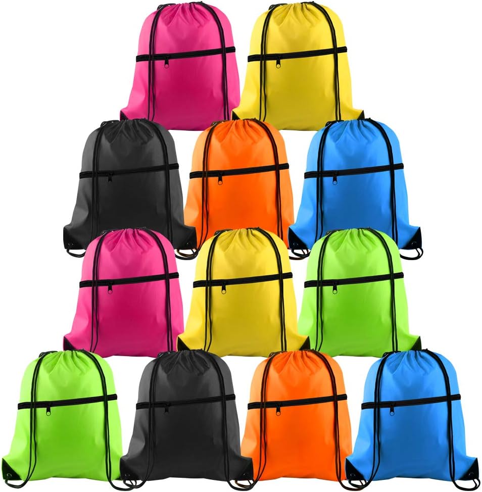 KUUQA 12Pcs, Bag Sports Gym String Backpack Bulk Cinch Bag Sackpack'i Okul Yoga Spor Spor Spor Spor Spor Sporları Seyahat Ederek Çekiyor