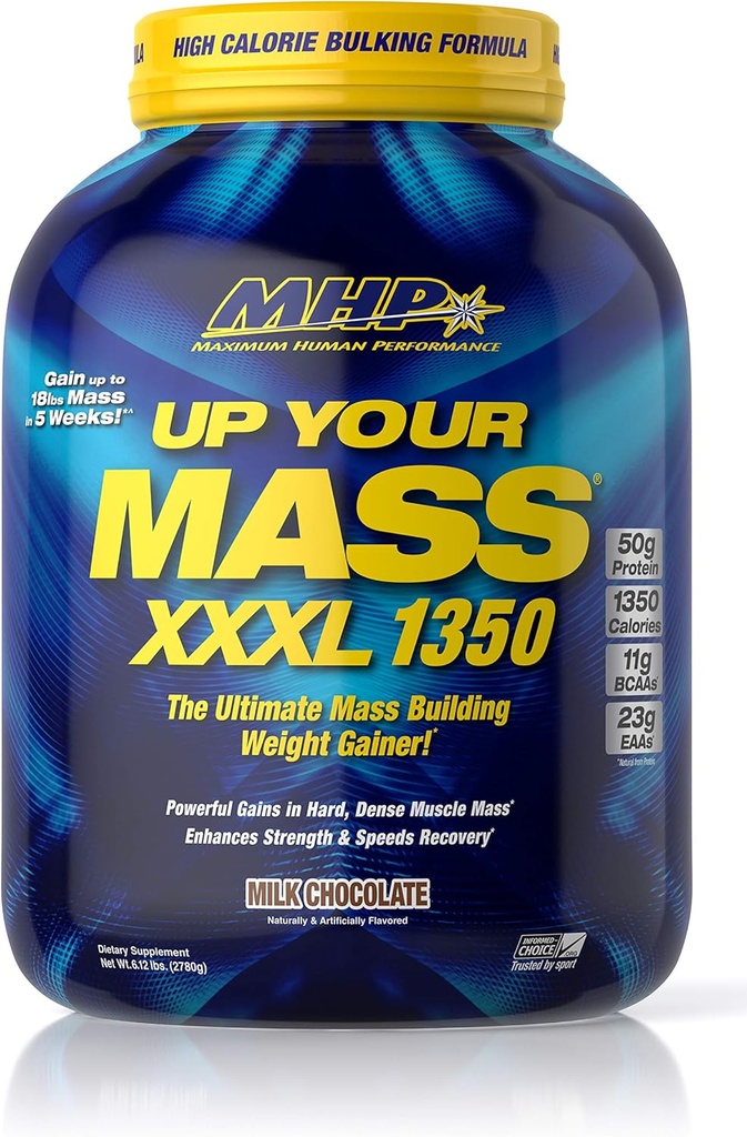 En Fazla İnsan Performansı MHP UYM XXXL 1350 Mass Building Kilo Kazanıcı, Kas Mass Ligs, w/50g Protein, Yüksek Calorie, 11g BCAAs, Leucine, Milk, 8 Hizmetler