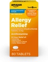 Temel Bakım 24 Saat Alerji Yardımı, Levocet Regine Dihidrchloride Tabletleri, Sneezing için 5 mg Antihistamin, Runny Nose, Itchy Nose veya Throat ve Itchy, Watery Eyes, 80 Count Pack
