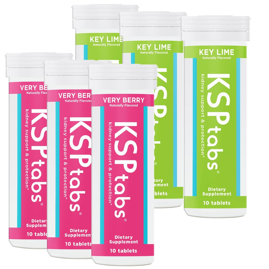 Berry & Lime All Natural Hydration & Kidney Health Supplement to Combatuba Oxalate Crystal Formation, Karma Flavor-6 Pack