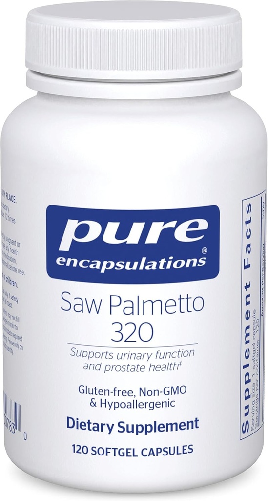 Καθαρές εγκοπές Saw Palmetto 320 - Λιπαρά οξέα & άλλα απαραίτητα θρεπτικά συστατικά για την υποστήριξη Μεταβολισμός & λειτουργία ούρων - με εκχύλισμα πριονιού Palmetto - 120 κάψουλες Softgel