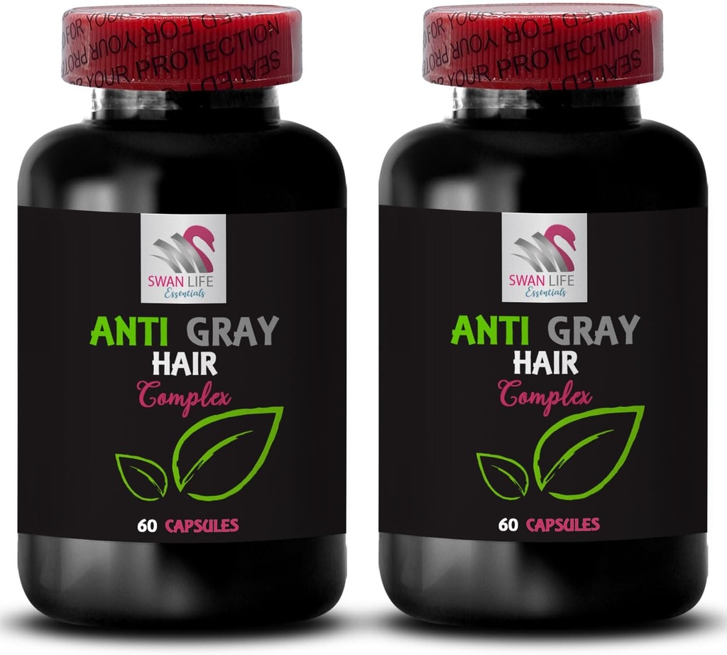 Anti Gray Hair Hills - Anti Gray Hair Complex - Νεανικά μαλλιά, Anti Gray Hair Supplement, Hair Tone Revival, Color Reservation, Φυσικό χρώμα, Color Renovation Care 2 Μπουκάλια 120 κάψουλες