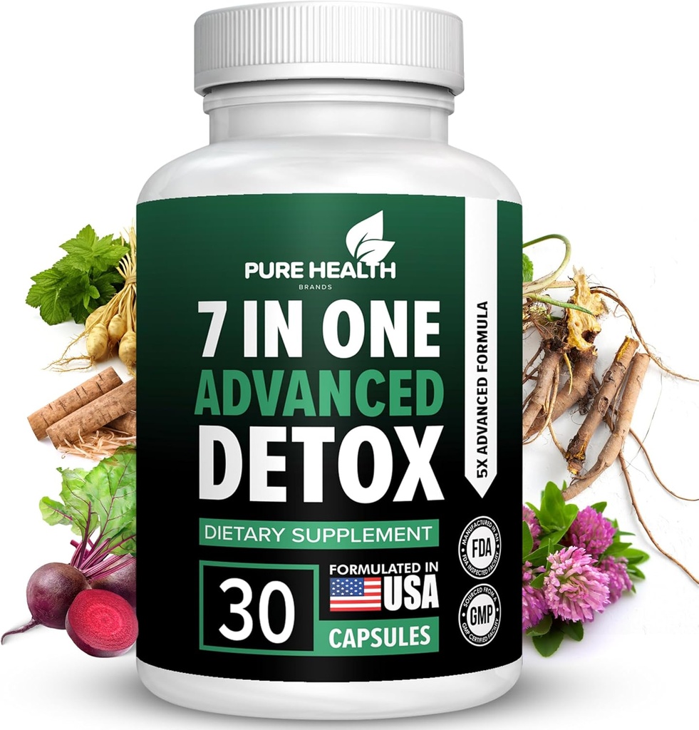 Ekstra Kuvvetli Hızlı Hareket 7in-ONE Gelişmiş Formula - Full Body Cleanse - Detox & Liver Cleanse - Detox & Liver Tamir, All Natural Toxins Retreat (30 Capsule)