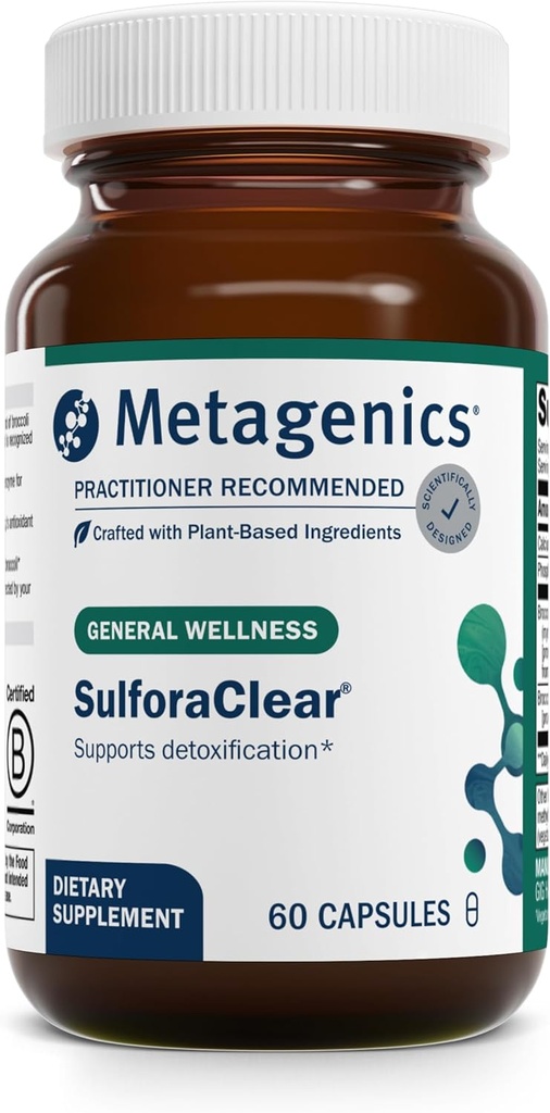 Μεταγονική Sulfora Clear - Advanced Detox & Antioxidant Support* - με εκχύλισμα Broccoli Sprout, ασβέστιο, φώσφορο & μυροσινάση για παραγωγή Sulforafane* - Υποστηρίζει Κυτταρική Υγεία* - 60 κάψουλες