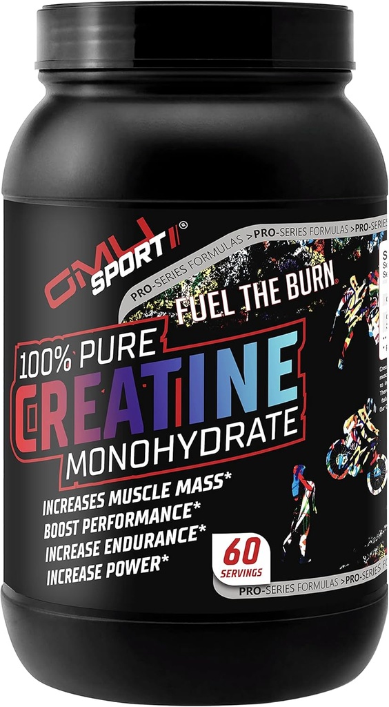GMU SPORT - Erkekler ve Kadınlar için 100 Saf Kretine Monohidrat Toz - Kas Büyümesi için Saf Kretine Tozu, Gelişmiş Performans ve Artan Güçlü Kretine Supplement - Unflavored