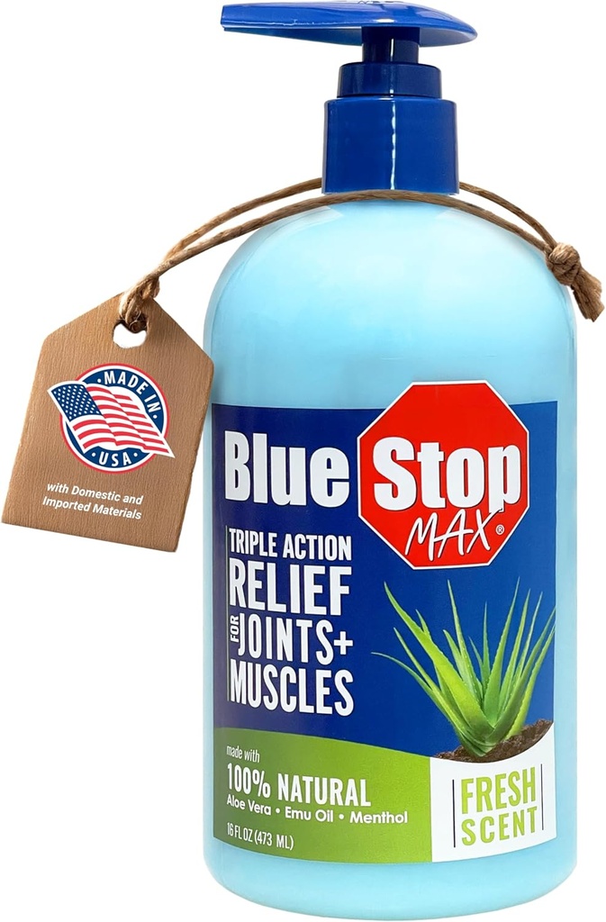 Blue Stop Max Masaj Gel Body Aches, 16 oz Pump Şişe; 1 Ürün Relieves Body Aches, Supports Commons ve Nourishes The Skins
