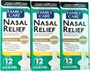 FamilyCare Nasal Relief Spray, Pump Mist, Anti-drip, Severe Congestion, (Oxymetazoline HCI) 12 Saat, 3 Pack