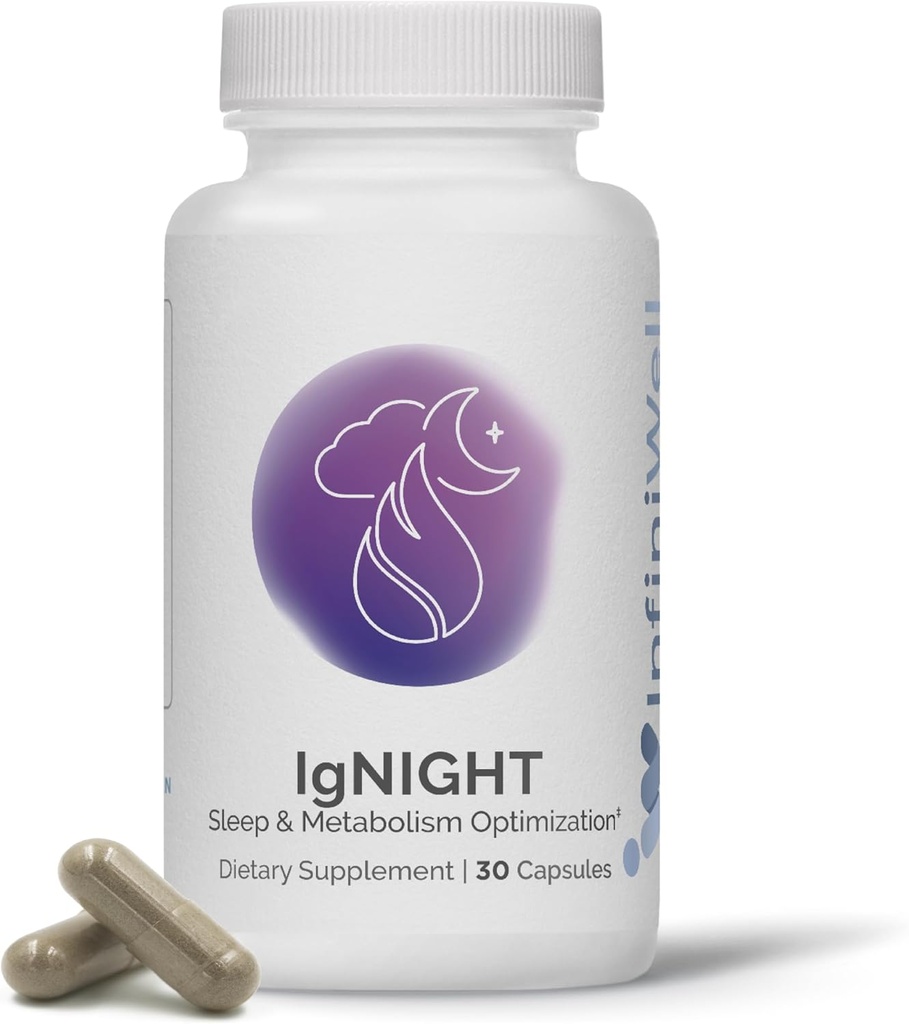 InfiniE IgNIGHT - Valerian Root & Ashwagandha Sleep Aid withTORs of Paradise to Support Metabolic Health - Sağlıklı Metabolik Fonksiyonlu IgNIGHT - Valerian Root & Ashwagandha Sleep Aid with Goods of Paradise to Support Metabolic Health - Opti Metabolic Function while You Sleep - (30 Capsules)
