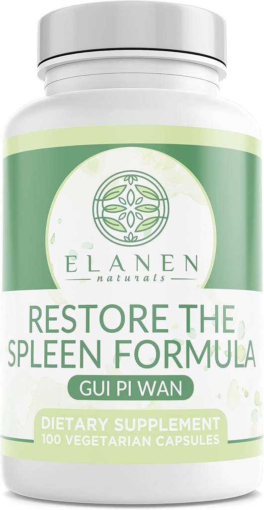 Elanen Naturals GUI Pi Wan, 3rd Parti Test Edildi, GUI Pi Tang, Spleen Formula'i Kalp, Spleen ve Zihin, 100 Sebze Capsules