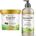 NaturVet – Salmon Oil Skin & Coat Plus Omegas - 17 Oz Oil - NaturVet - Omega-Gold Plus Salmon Oil - 90 Soft Chews