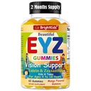 BrightKids Eye Health Gummies for Kids & Young – Lutein & Zeaxanthin Vizyon Desteği – Vegan, Ekran Zamanı için GMO Göz Vitaminleri – Tasty Mango Flavor – 60 Gummies