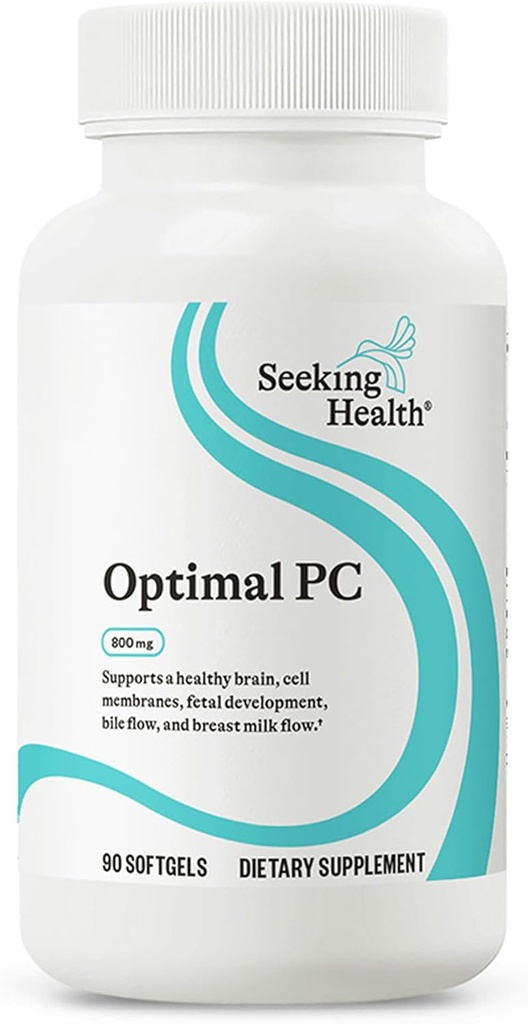 Sağlık Optimal PC'yi Görmek - Choline ile Beyin ve Canlı Sağlığı Destek - Sunflower Lecithin - 800 mcg, 90 Softgels