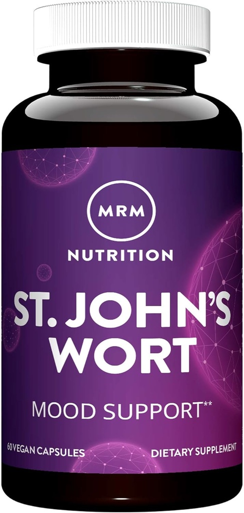 MRM Beslenme St. John's Wort |% 0.3 Hypericin 450 mg | Mood + Well-Being Support | Gluten-Free + Vegan | 60 Capsules