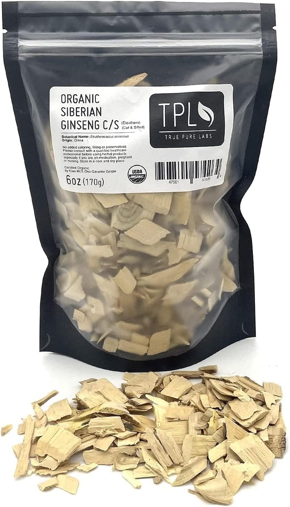 TPL Organik Sibirya SMA Eleuthero Root, C/S 6Oz Premium Quality. sertifikalı Organik. Gluten Ücretsiz, GMO ve Vegan