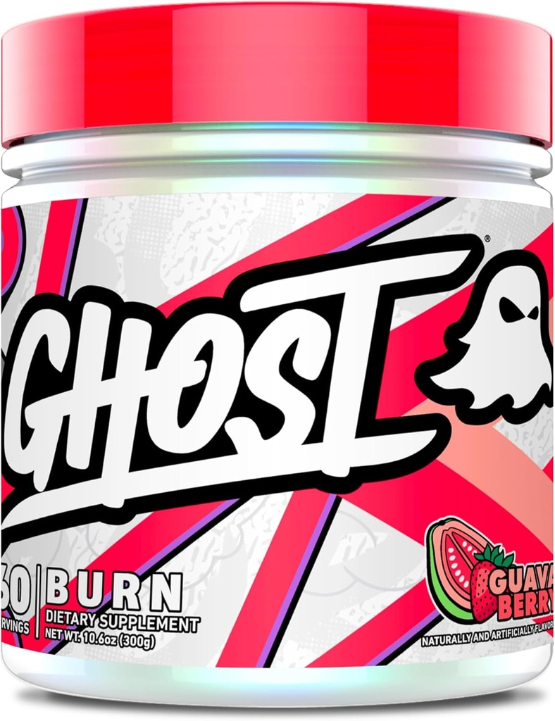 GHOST Burn Kilo Yönetimi Toz, Guava Berry (60 Hizmet) - Erkekler ve Kadınlar için Metabolism & Enerji Desteği Tamam - Doğal Caffeine, L-Carnitine & L-Tyrosine - Gluten, Soy & Sugar-Free, Vegan