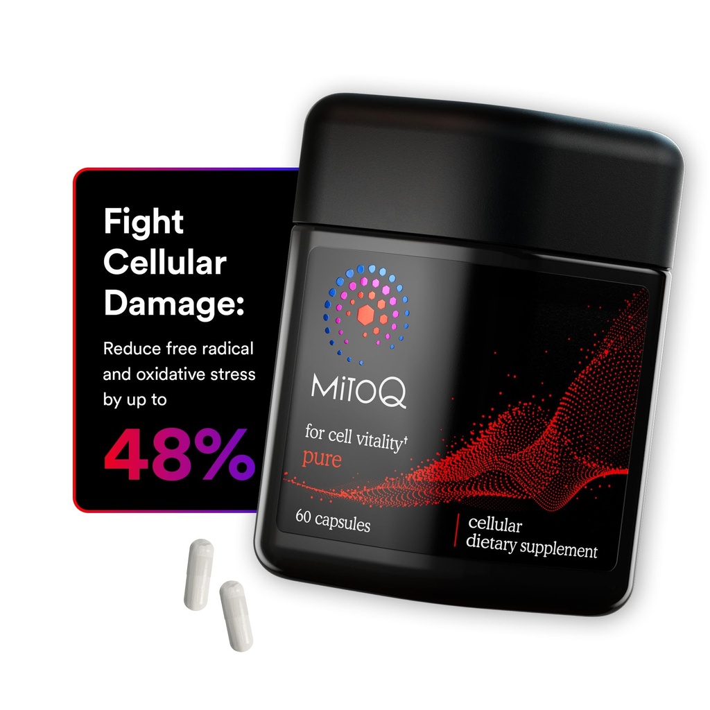 MitoQ Pure Advanced Mitochondria Supplement Superior Bioavailability to CoQ10 | Sağlıklı Aging, Metabolism, Heart Health, Strength & Mobility