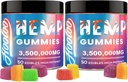 Hemp Gummies Big Cubes Extra Strength for Bedtime Support, Unwind, 6 Fruity Flavors Chewable Hemp Gummy Vitamins for Yetişkinler, Pack of 2, Made in USA