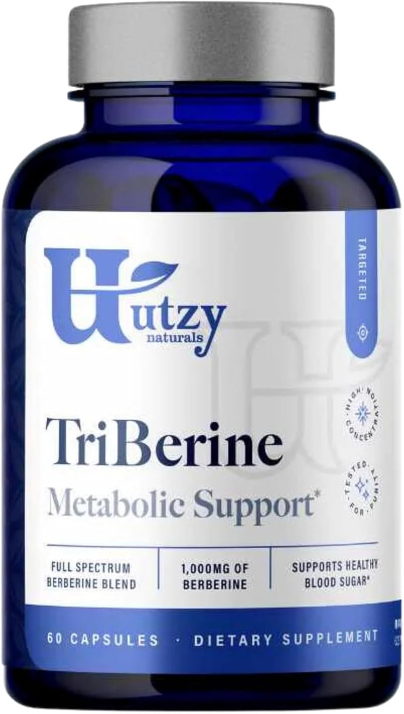 Utzy Naturals TriBerine | Full Spectrum Berberine 1000 mg | 60 Capsules