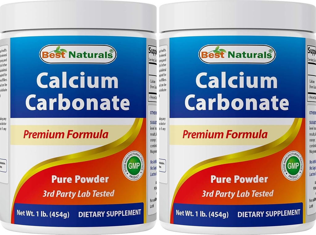 2 Pack - En İyi Doğals Kalsiyum Karbonat Toz 1 Pound (Toplam 2 Pound) - Gıda Sınıfı
