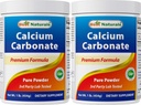 2 Pack - Best Naturals Ασβέστιο ανθρακική σκόνη 1 λίρα (Σύνολο 2 Λίρες) - βαθμός τροφίμων