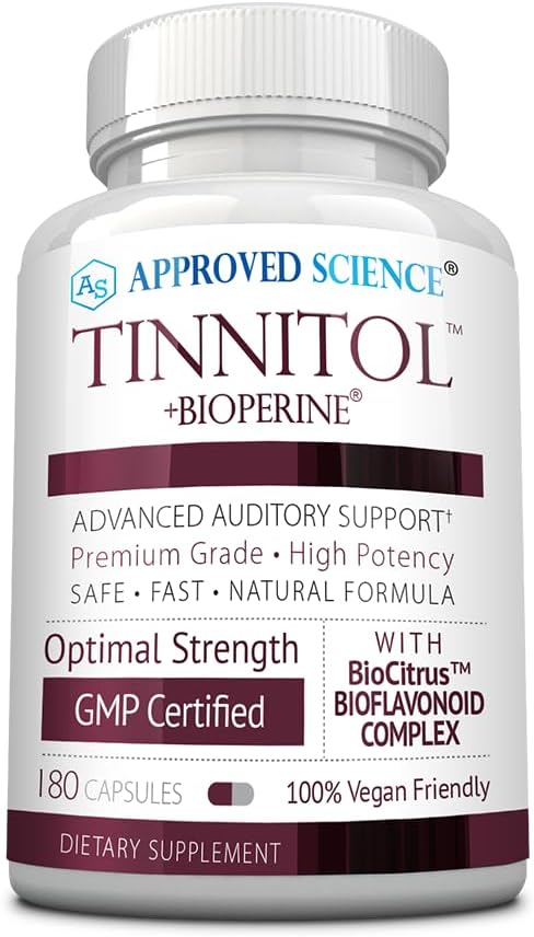 Onaylanmış Bilim Tinnitol - Tinnitus Destek Supplement - Kulaklarda Ease Ringing - İç Kulak Sağlığı - 1 Şişe - 3 Ay Supply - ABD'de Yapıldı